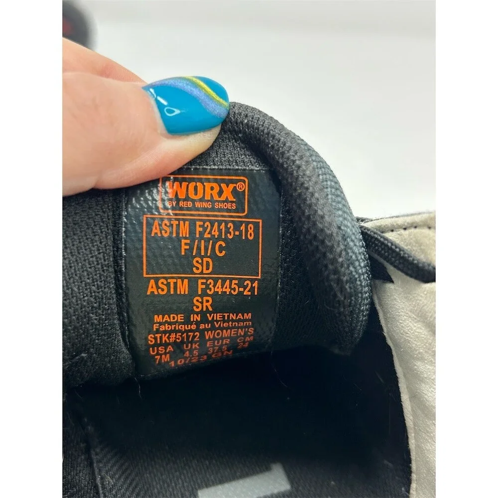 WORX by Red Wing Antimatter Work Shoes Black Lace Up Safety Toe EH Size 7